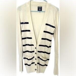 PINK by Victoria Secret v-neck cardigan 100% cotton sweater w/sequin accent NWOT
